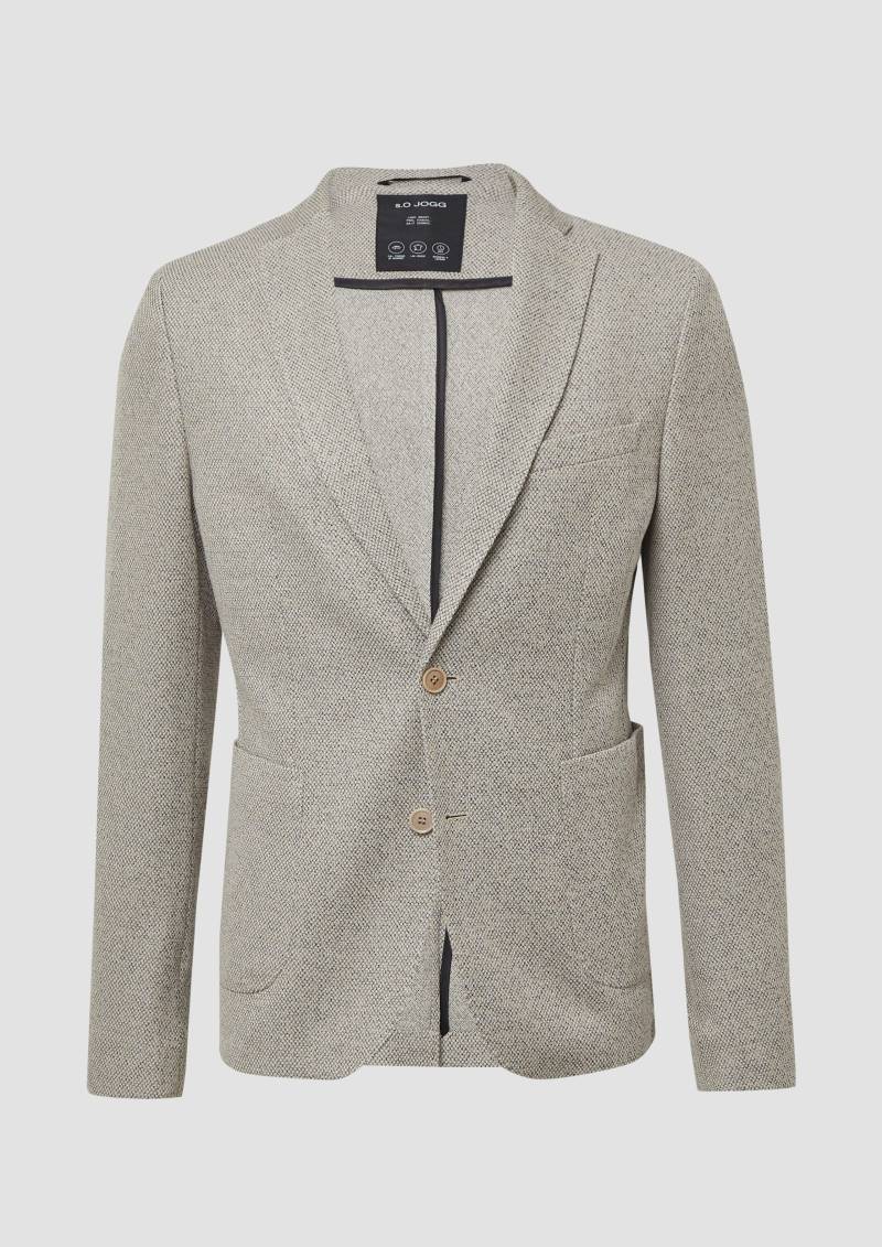 s.Oliver - s.O JOGG: Strukturiertes Sakko aus meliertem Jersey, Herren, braun von s.Oliver