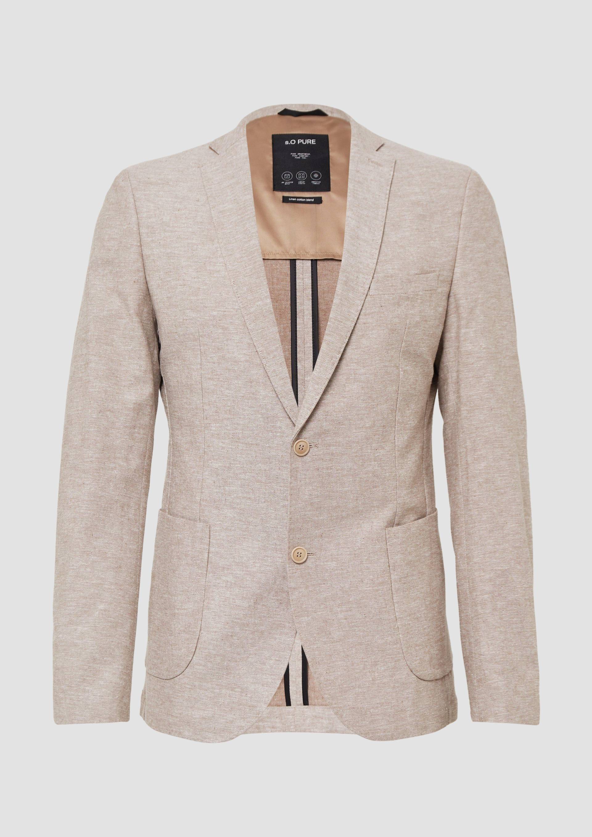 s.Oliver - s.O PURE: Anzugsakko aus Leinenmix, Herren, braun von s.Oliver
