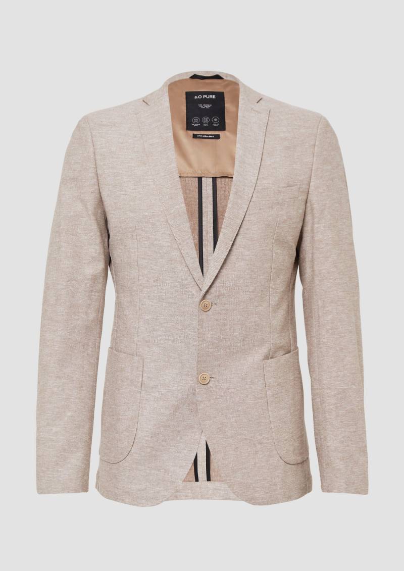 s.Oliver - s.O PURE: Anzugsakko aus Leinenmix, Herren, braun von s.Oliver