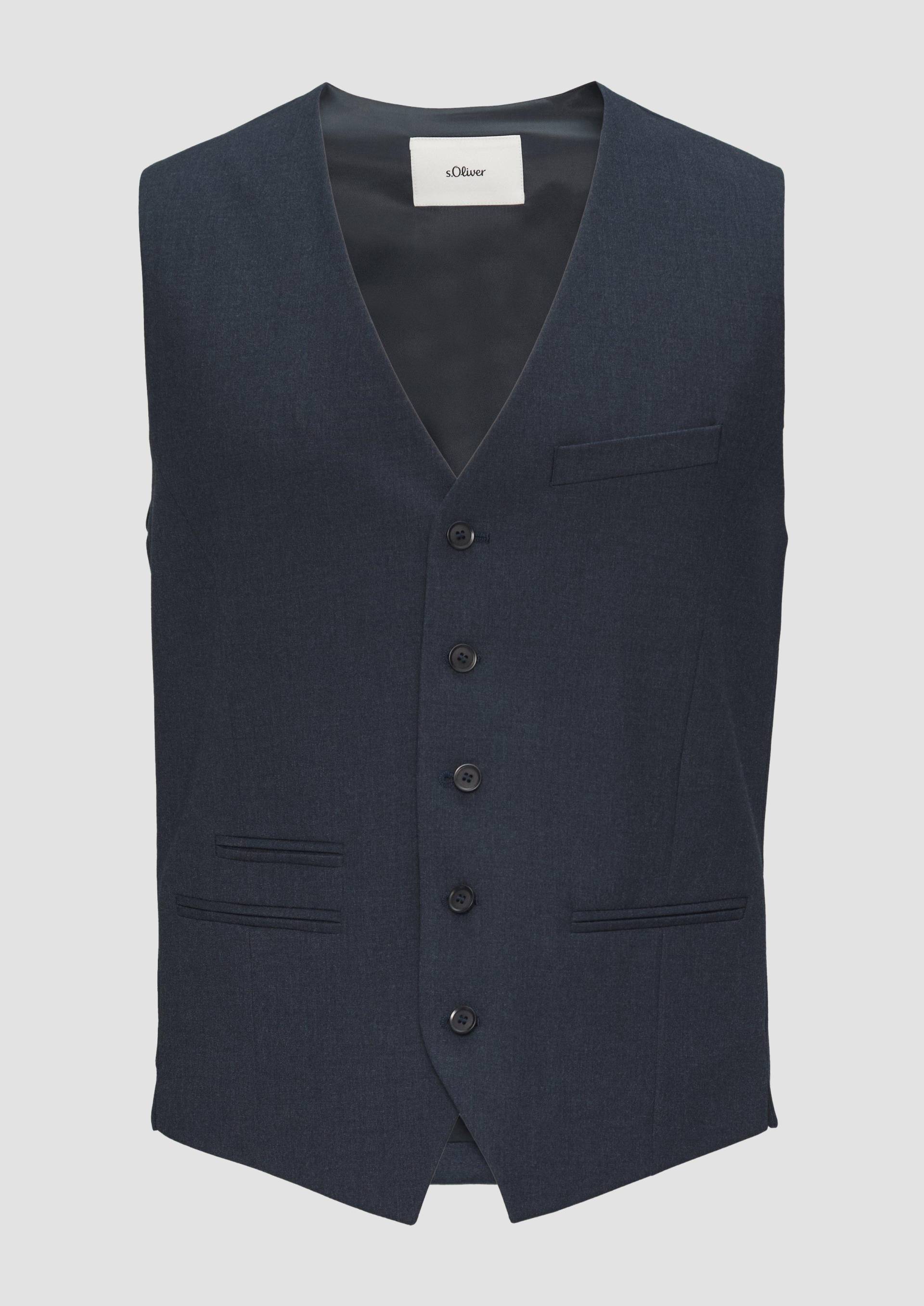 s.Oliver - s.O PURE: Anzugweste aus Viskosestretch, Herren, blau von s.Oliver