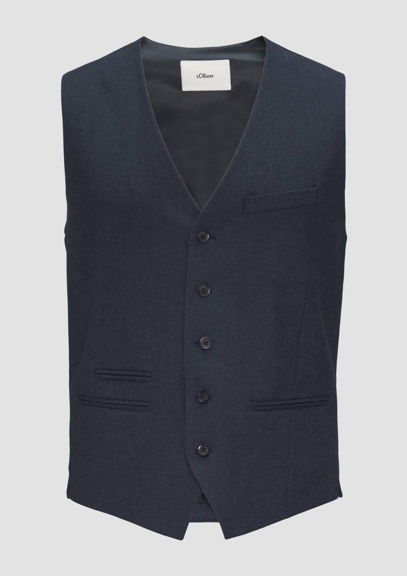 s.Oliver - s.O PURE: Anzugweste aus Viskosestretch, Herren, blau von s.Oliver