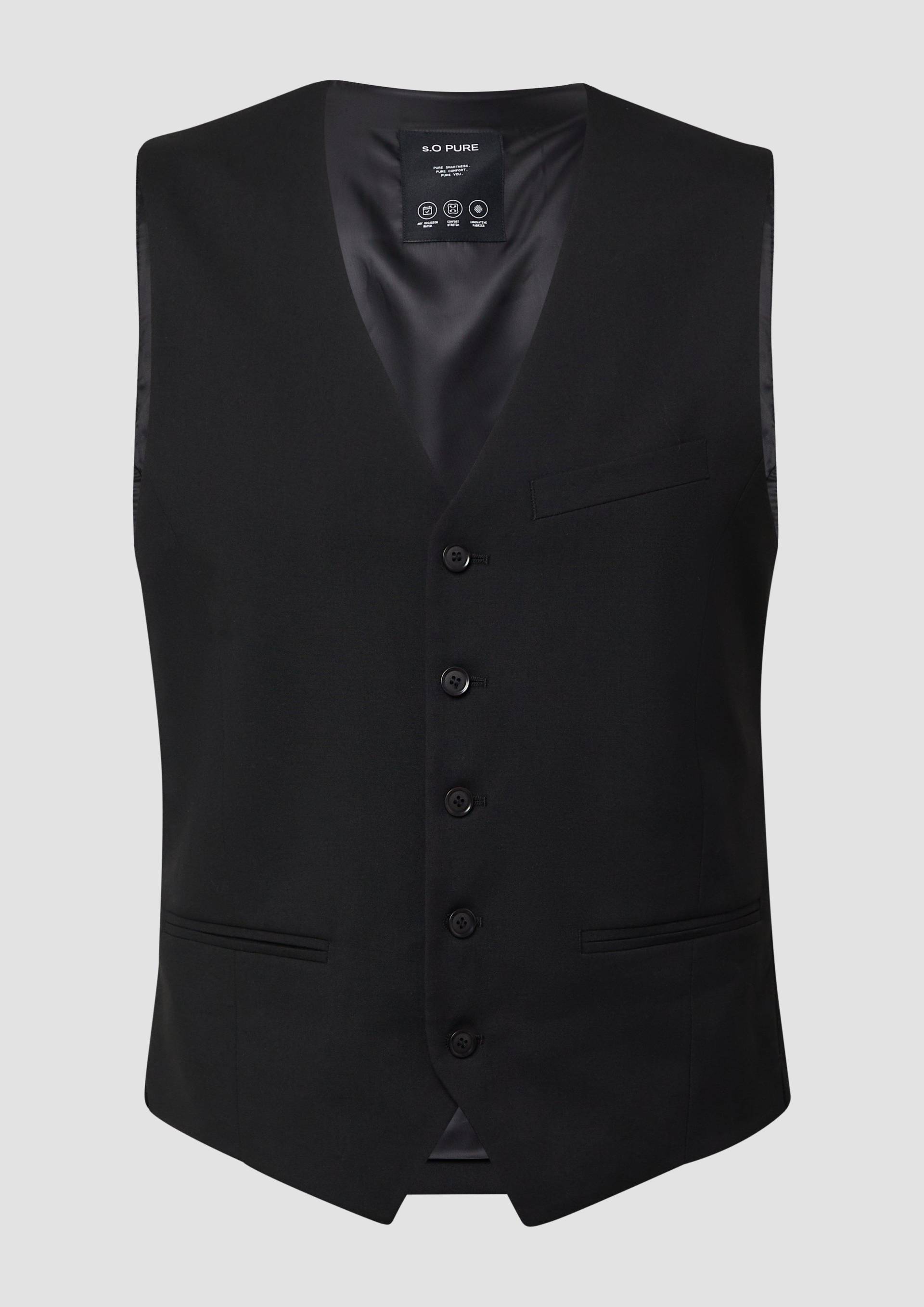 s.Oliver - s.O PURE: Anzugweste im Slim Fit, Herren, schwarz von s.Oliver