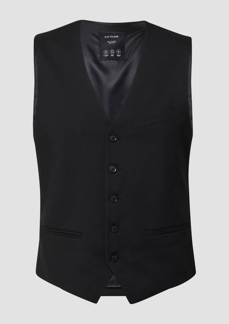 s.Oliver - s.O PURE: Anzugweste im Slim Fit, Herren, schwarz von s.Oliver