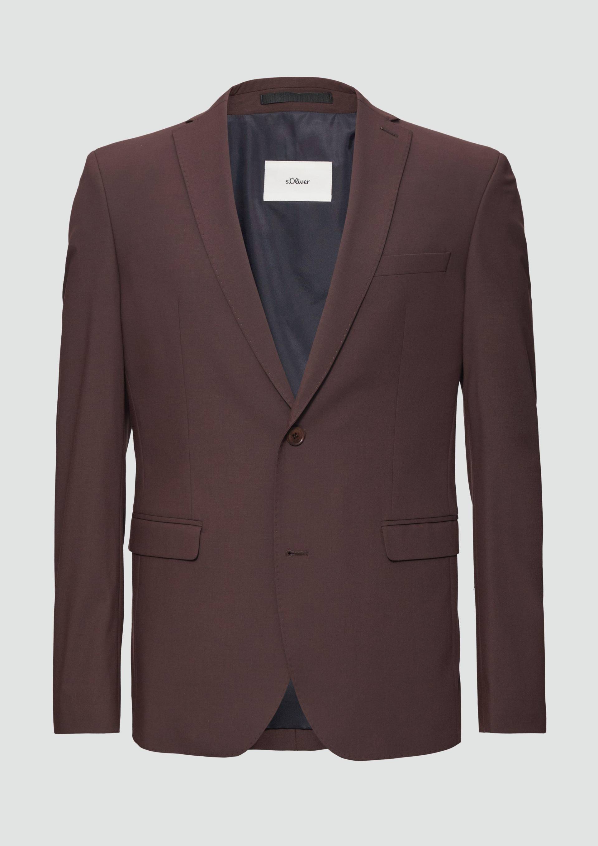 s.Oliver - s.O PURE: Elastisches Sakko in Woll-Optik, Herren, braun von s.Oliver