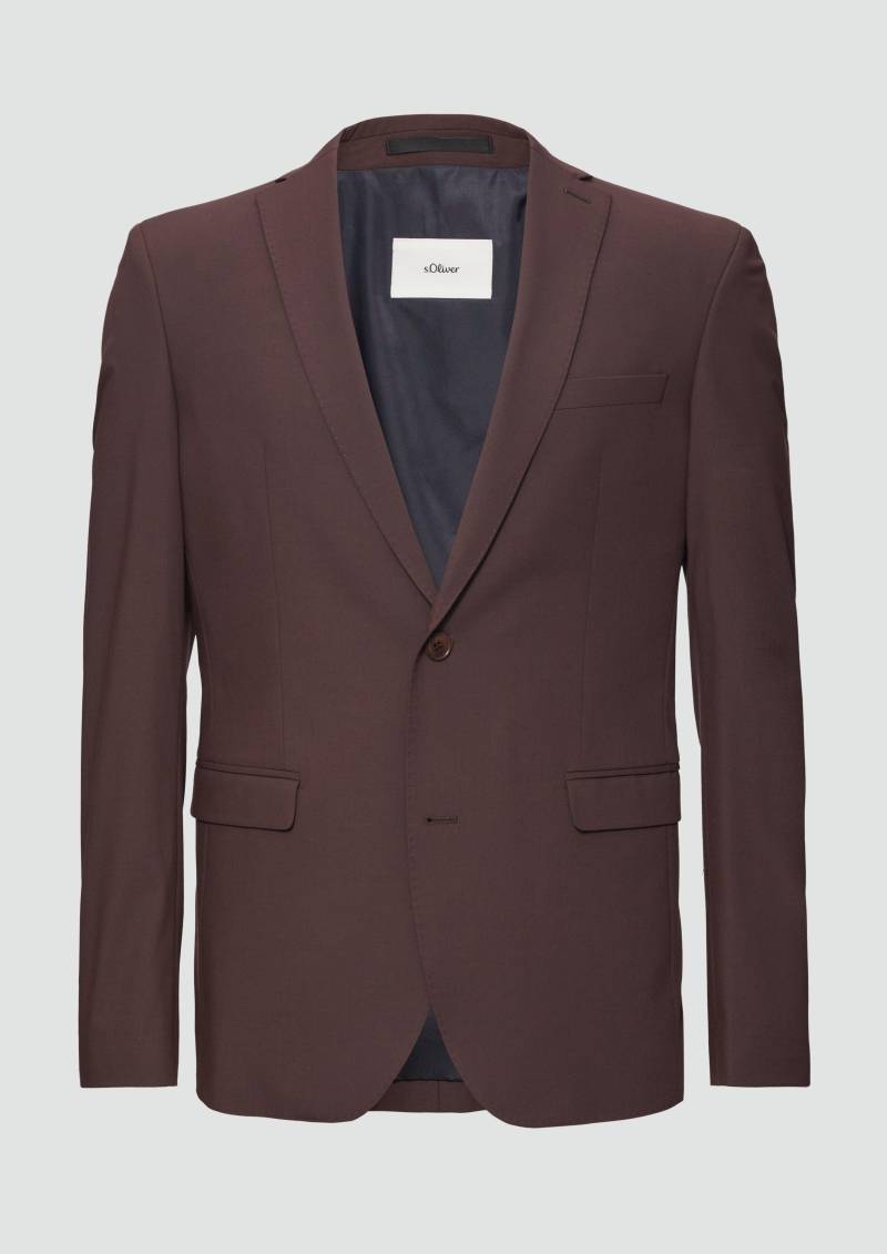 s.Oliver - s.O PURE: Elastisches Sakko in Woll-Optik, Herren, braun von s.Oliver