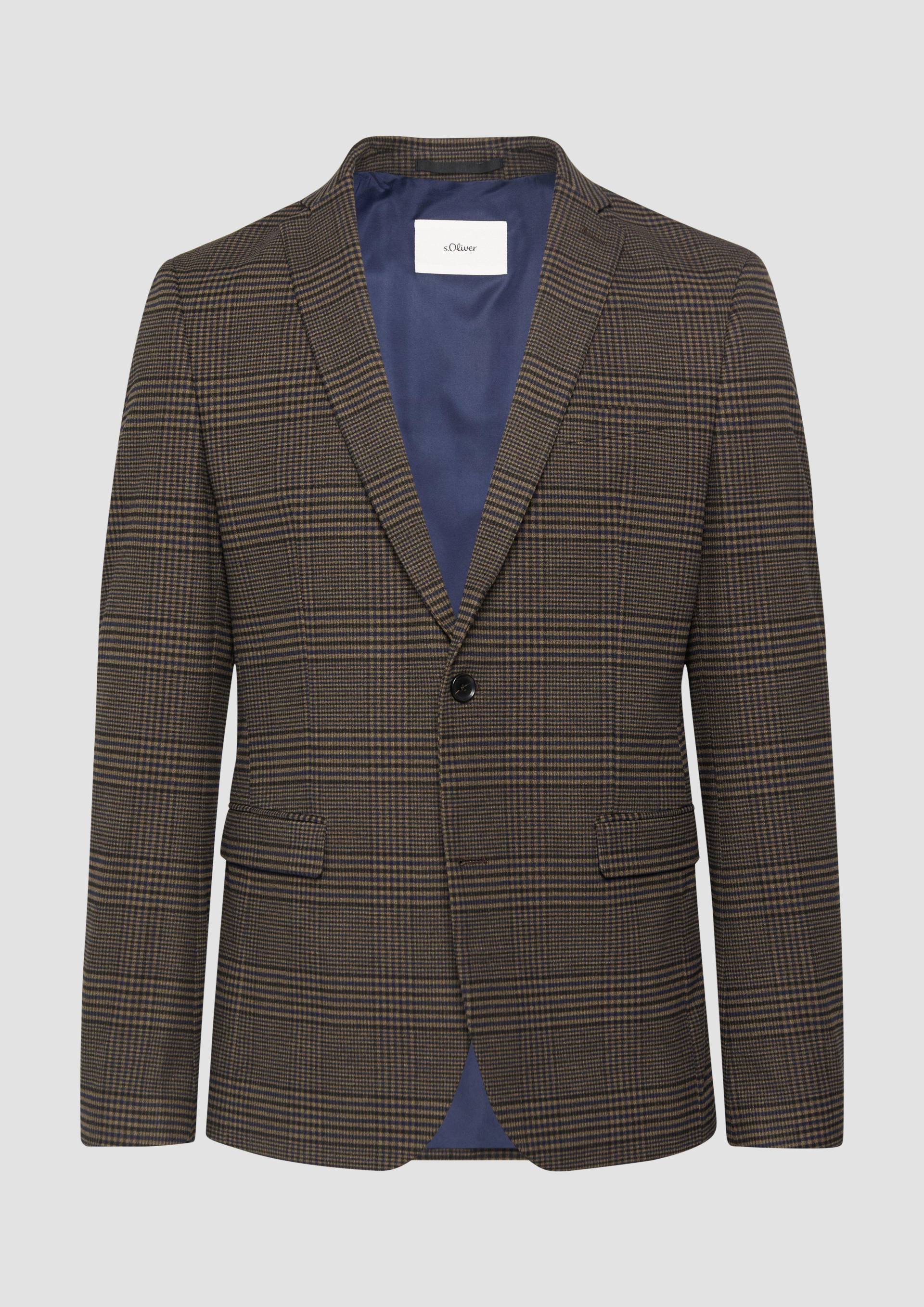s.Oliver - s.O PURE: Softes Sakko mit Karomuster, Herren, braun von s.Oliver