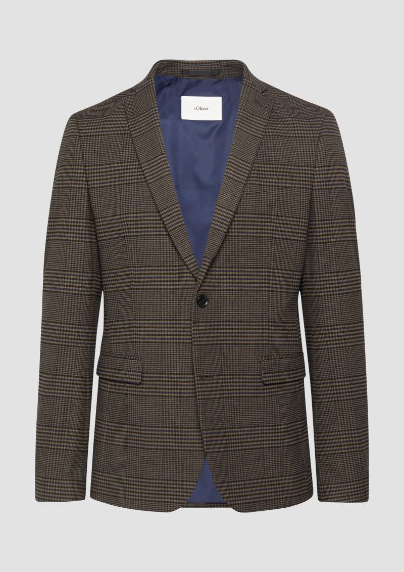 s.Oliver - s.O PURE: Softes Sakko mit Karomuster, Herren, braun von s.Oliver