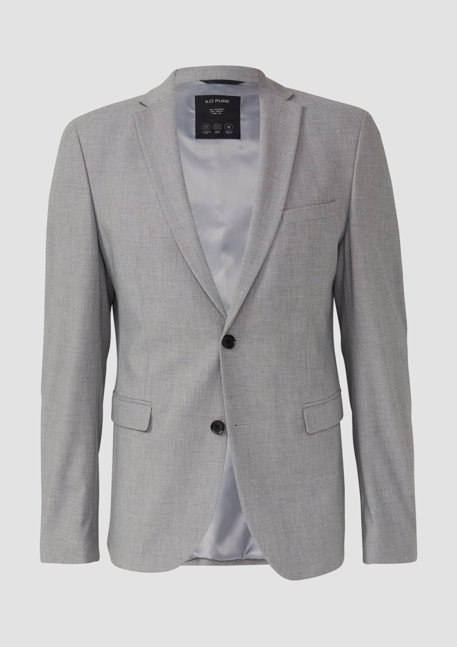 s.Oliver - s.O PURE: Strukturiertes Anzugsakko im Slim Fit, Herren, grau s.Oliver - s.O PURE: Strukturiertes Anzugsakko im Slim Fit, Herren, grau von s.Oliver