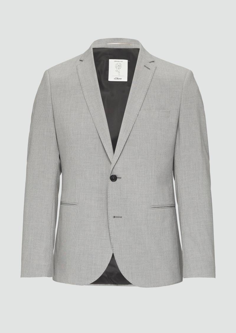 s.Oliver - s.O ULTIMATE: Anzugsakko mit Hahnentritt-Muster, Herren, grau von s.Oliver