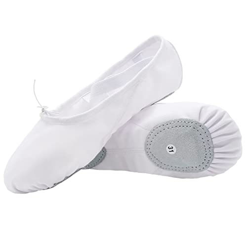 s.lemon Ballet Shoe,Geteilte Sohle Leinwand Tanzschuhe Damen Ballett Schläppchen Ballettschuhe fur Tanz Weiß 30 von s.lemon
