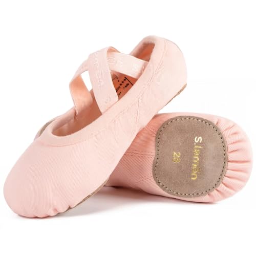 s.lemon Ballettschuhe,Elastische Leinen Geteilte Sohle Ballettschläppchen Ballet Schuhe Ballettschuhe für Kinder & Erwachsene Rosa 23EU von s.lemon