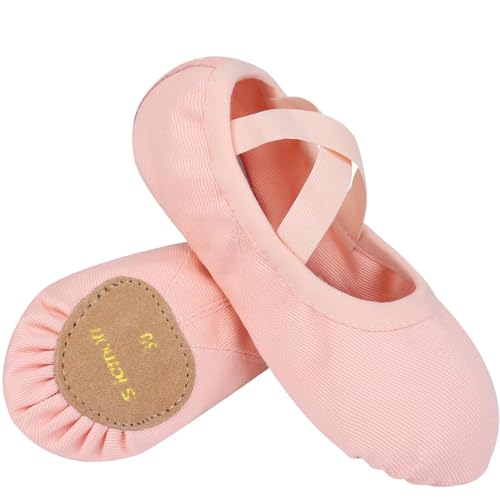 s.lemon Ballettschuhe,Elastische Leinen Geteilte Sohle Ballettschläppchen Ballet Schuhe Ballettschuhe für Kinder & Erwachsene Rosa 29EU von s.lemon