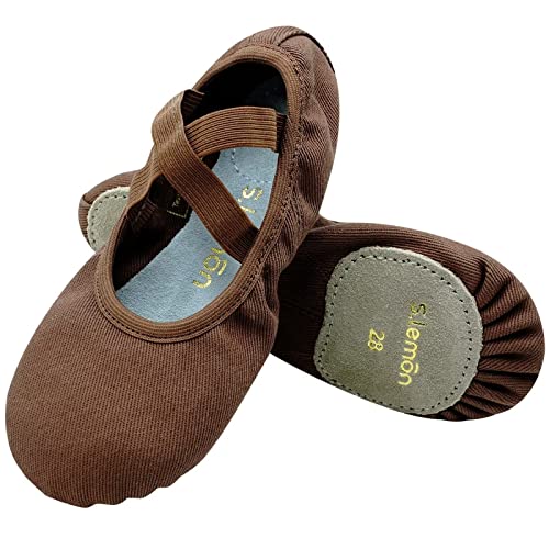 s.lemon Ballettschuhe,Elastische Leinen Geteilte Sohle Ballettschläppchen Ballet Schuhe Ballettschuhe für Kinder & Erwachsene Schokolade 38EU von s.lemon