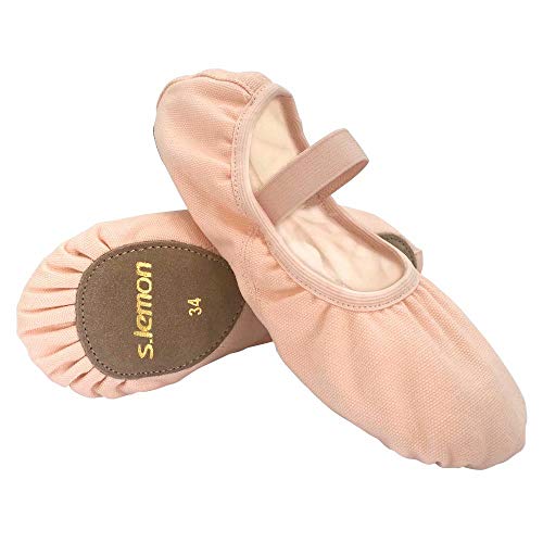 s.lemon Ballettschuhe Aufwärm Vollsohlen Samtfutter Kaltem Widerstand Ballettschläppchen für Kinder Mädchen Rosa (28 EU) von s.lemon