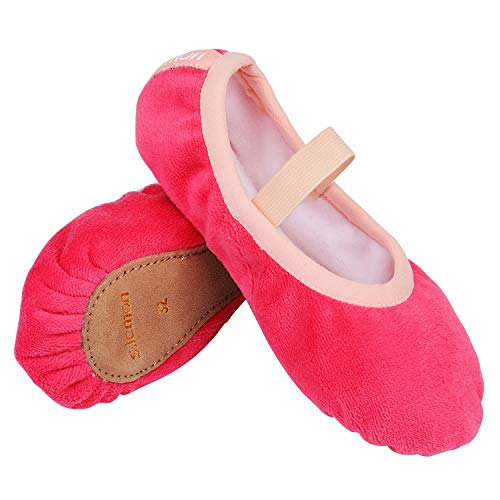 s.lemon Ballettschuhe Aufwärmen Samtfutter Cold Resist Full Sole Tanz Ballettschuh für Kinder Kleinkind Mädchen Rot 27 von s.lemon