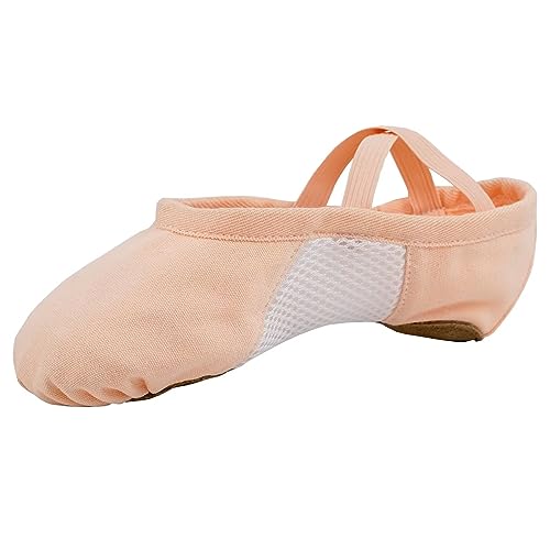 s.lemon Gittergewebe Einfügen Leinwand Ballettschuhe Tanzschuhe Hausschuhe für Mädchen Kinder Männer (Rosa,27 EU) von s.lemon