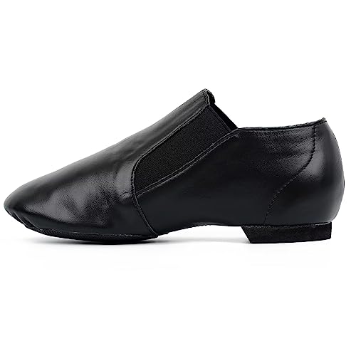 s.lemon Jazz Schuhe,Damen Schwarz Leder Geteilte Sohle Jazz Tanzschuhe 35 von s.lemon