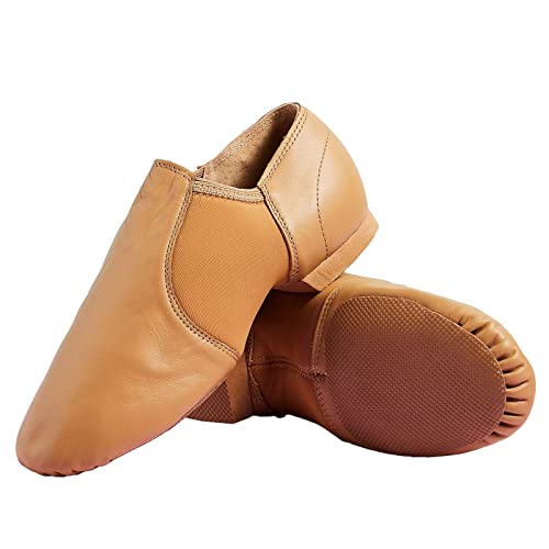 s.lemon Jazz Tanzschuhe,Echtes Leder Geteilte Sohle Moderner Jazz Schuhe Jazzschuhe für Damen Herren Beige 30 von s.lemon