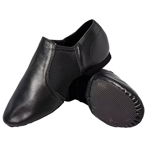 s.lemon Jazz Tanzschuhe,Echtes Leder Geteilte Sohle Moderner Jazz Schuhe Jazzschuhe für Damen Herren Schwarz 31 von s.lemon