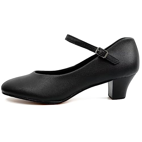 s.lemon Schwarz Harte Sohle Leder Tanzschuhe Charakterschuhe 4cm 36 von s.lemon