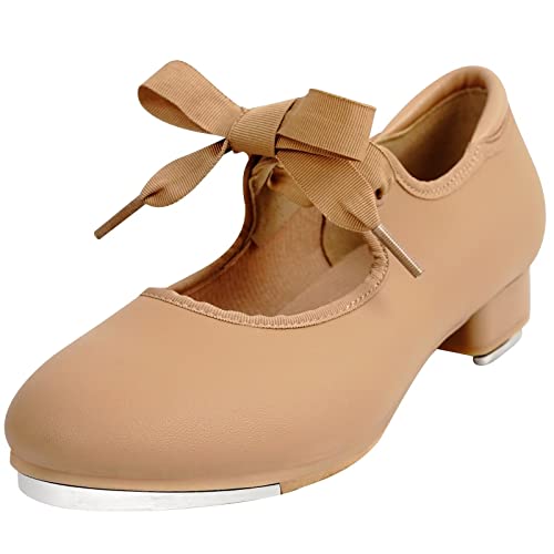 s.lemon Steppschuhe,2,5 cm Absatzhöhe Schnüren Stepp Schuhe für Kinder Erwachsene,Tan 29 von s.lemon