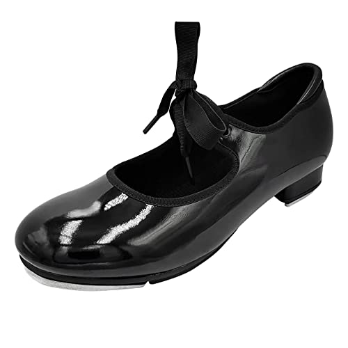 s.lemon Steppschuhe,2,5 cm Absatzhöhe Schnüren Stepp Schuhe für Kinder Erwachsene Schwarz EU38 von s.lemon