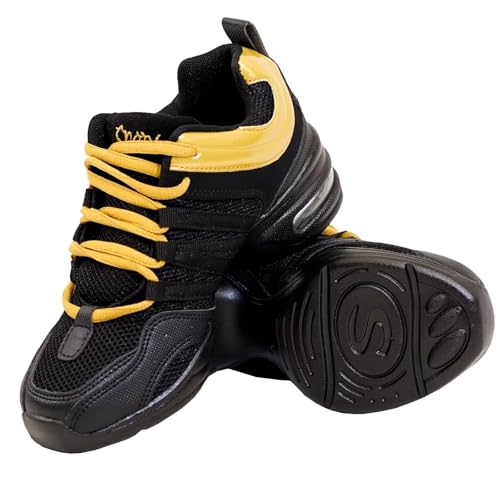 s.lemon Tanzsneaker,Damen Geteilte Sohle Schnüren Jazz Tanz Sneaker Gold 40 von s.lemon