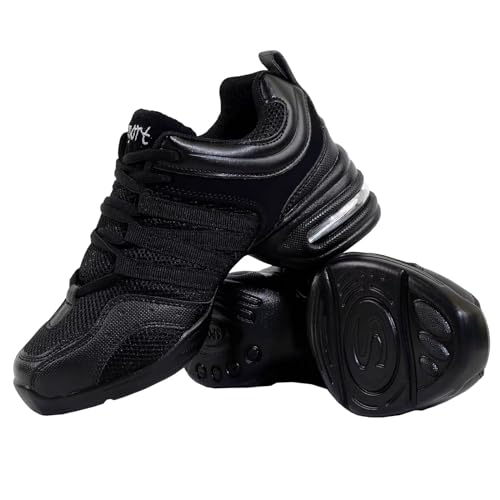 s.lemon Tanzsneaker,Damen Schwarz Geteilte Sohle Schnüren Jazz Tanz Sneaker Schwarz 42 von s.lemon