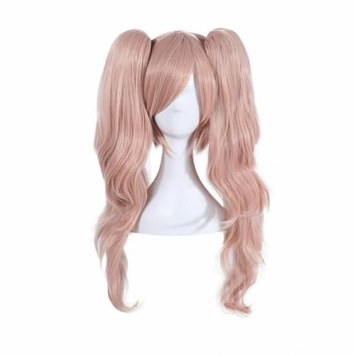 Anime Cosplay Perücke Danganronpa Junko Enoshima Cosplay Perücke Frauen Mädchen Rosa Zöpfe Haar Halloween Party Haar Perücke von sPeesy