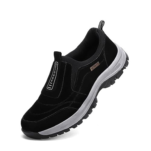 sPeesy Atmungsaktive orthopädische Reise-Plimsolls | Freihändige Slip-On-Wanderschuhe für Herren | Herren Outdoor-Wanderschuhe, atmungsaktive orthopädische Herrenschuhe (Color : Black, Size : 43-EU/ von sPeesy