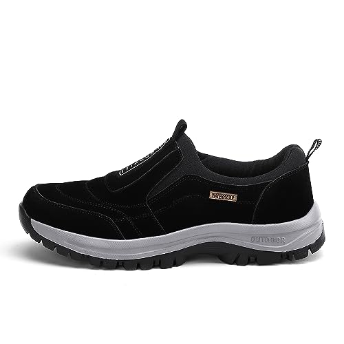 sPeesy Orthopädische Herrenschuhe | Slip-On-Schuhe freihändig,Orthopädische Schuhe zum Gehen, Freizeit-Bootsschuhe (Color : Black, Size : 44-EU/9-UK) von sPeesy