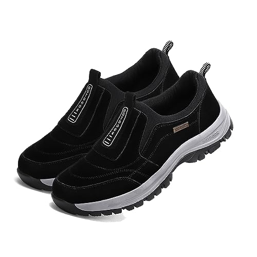 sPeesy Orthopädische Schuhe Herren leichte Schuhe Herren Sneaker Outdoor Wanderschuhe Herren wasserdicht extra weit Leinenschuhe wasserdicht Walking Schuhe Hallux valgus Schuhe (Color : Black, Size von COITROZR