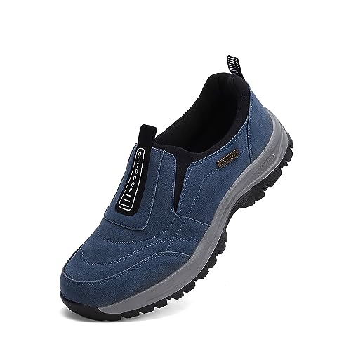sPeesy Orthopädische Schuhe Herren leichte Schuhe Herren Sneaker Outdoor Wanderschuhe Herren wasserdicht extra weit Leinenschuhe wasserdicht Walking Schuhe Hallux valgus Schuhe (Color : Blue, Size : von COITROZR