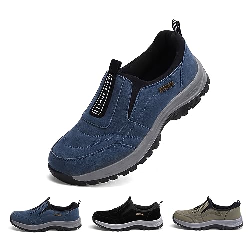 sPeesy Wanderschuhe Herren Wasserdicht Leichte Trekkingschuhe Herren Outdoor Atmungsaktive Reisen Bergschuhe Herren Gartenarbeit Arbeit rutschfeste Slipper Herren Sneaker (Color : Blue, Size : 44-EU von sPeesy