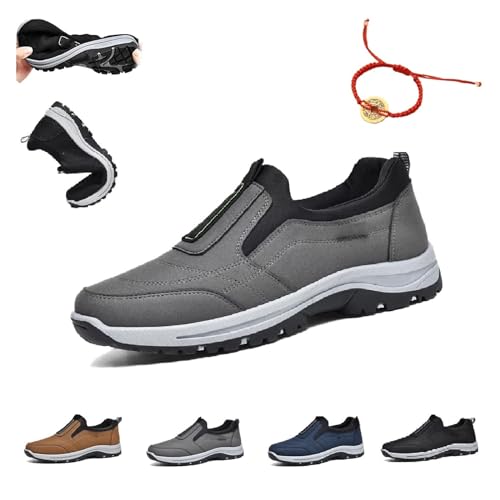 saVgu Daladder Orthopädische Wanderschuhe, Bequeme, wasserdichte, atmungsaktive orthopädische Wanderschuhe for Herren (Color : Gray, Size : US-11) von saVgu