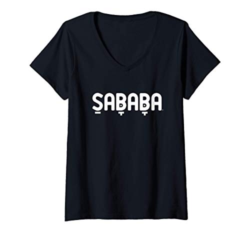 Damen SABABA Hebrew Slang Cool T-Shirt mit V-Ausschnitt von Sababa