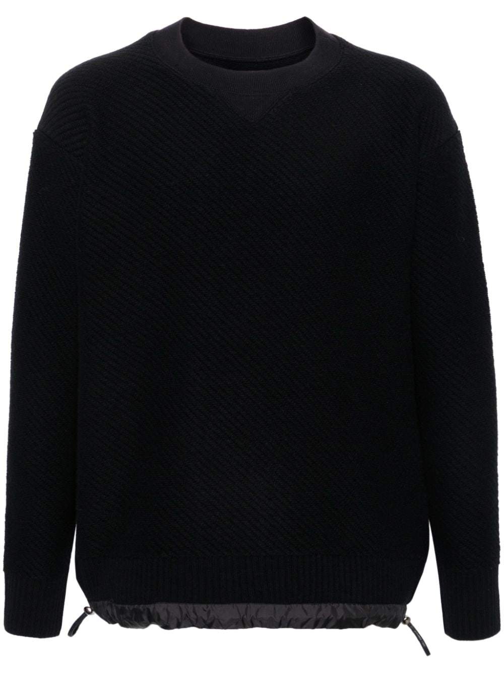 sacai Gerippter Pullover mit Kordelzug - Schwarz von sacai