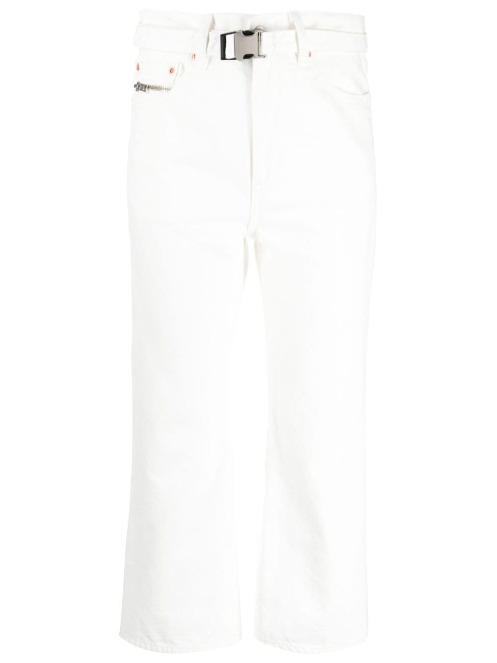 sacai Halbhohe Cropped-Jeans - Weiß von sacai