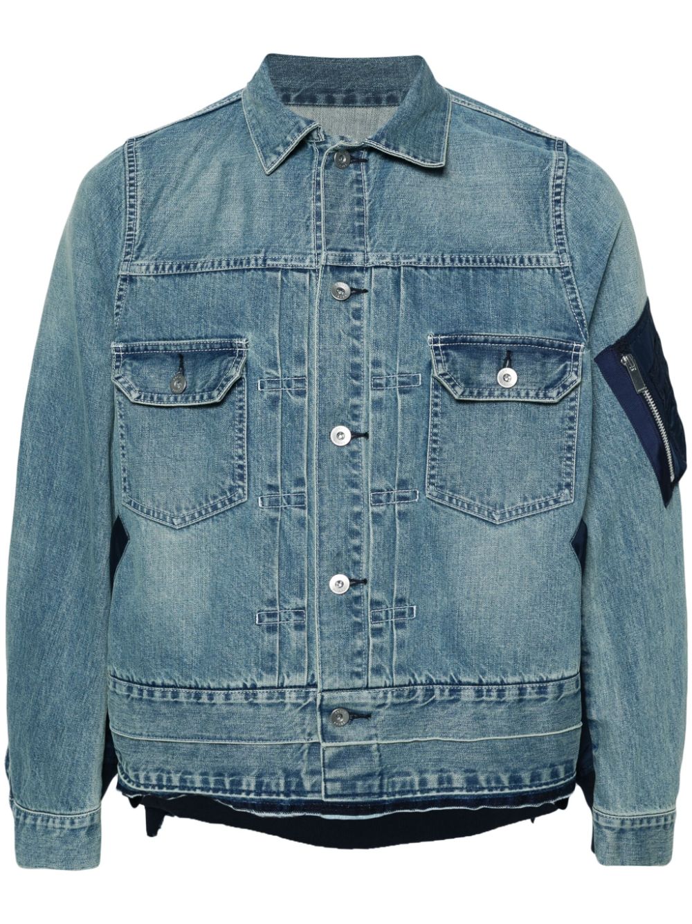 sacai Jeansjacke mit Kontrasteinsätzen - Blau von sacai