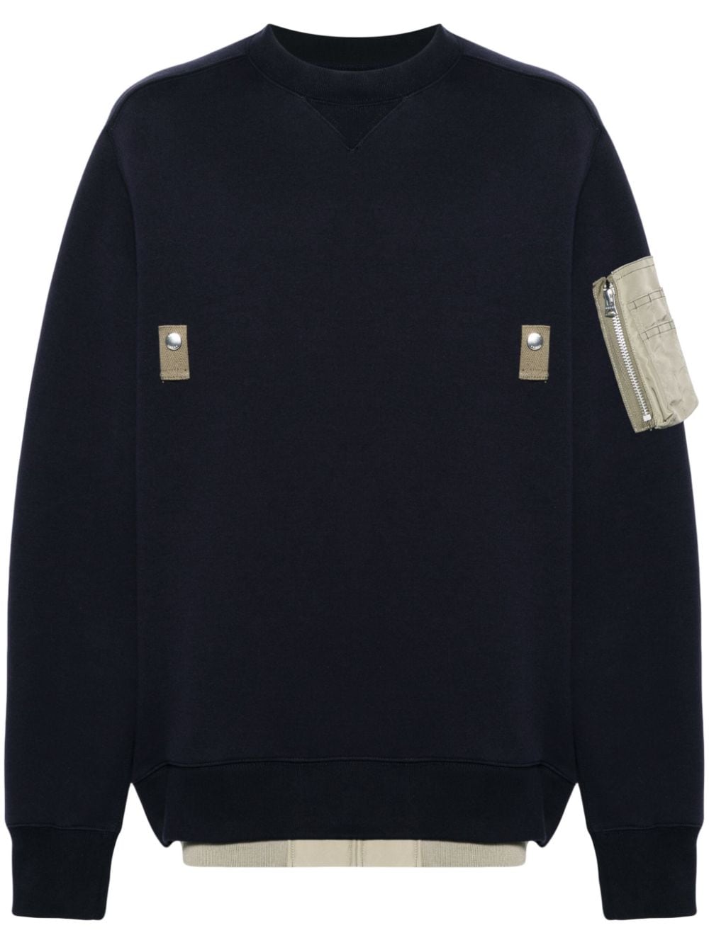 sacai Jersey-Sweatshirt mit Nietendetail - Blau von sacai