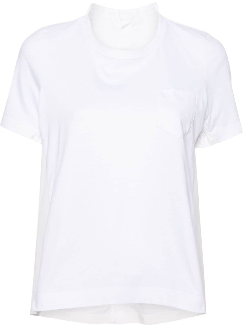 sacai Jersey-T-Shirt mit Kontrasteinsätzen - Weiß von sacai