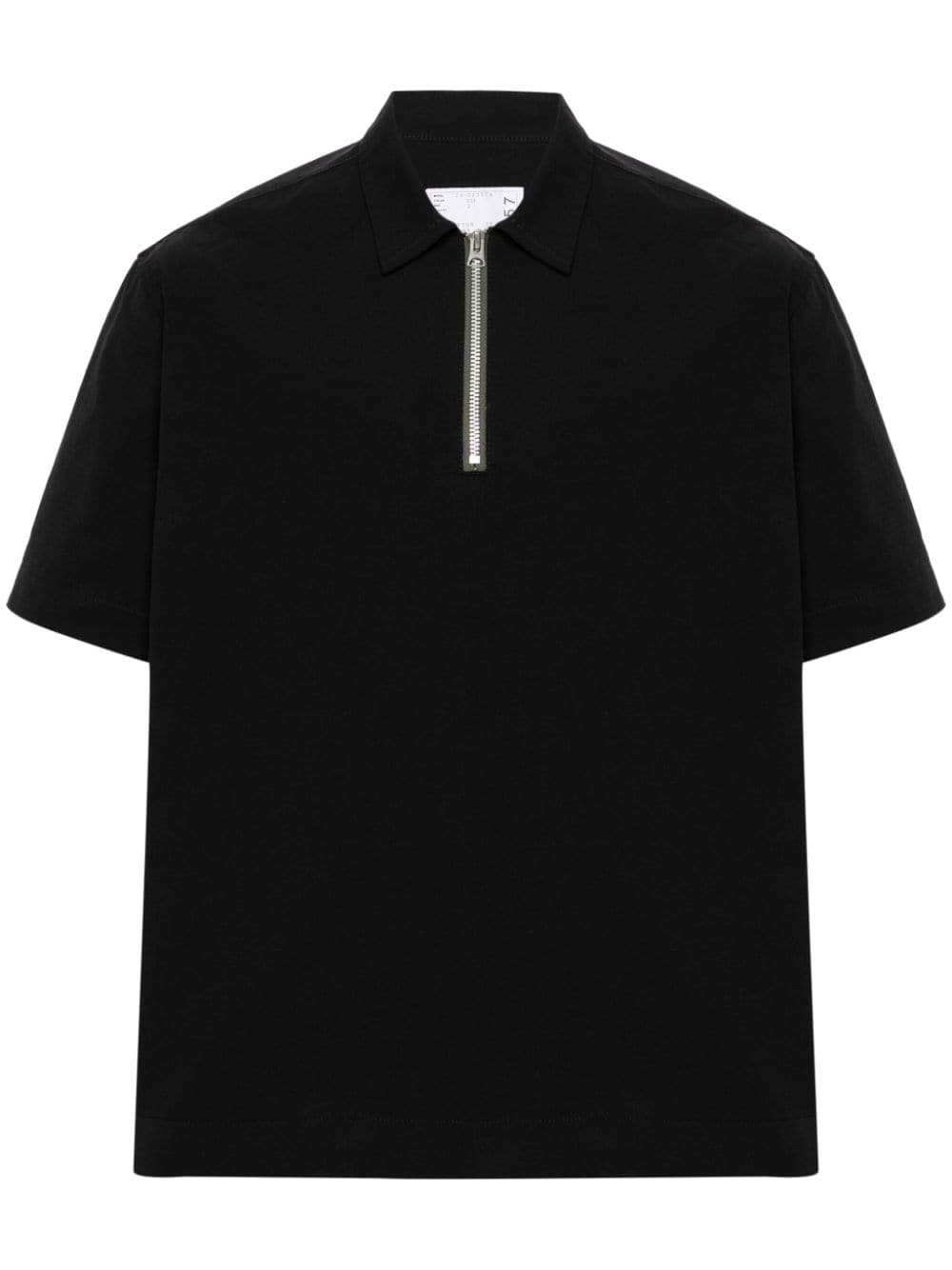 sacai Poloshirt mit Reißverschluss - Schwarz von sacai