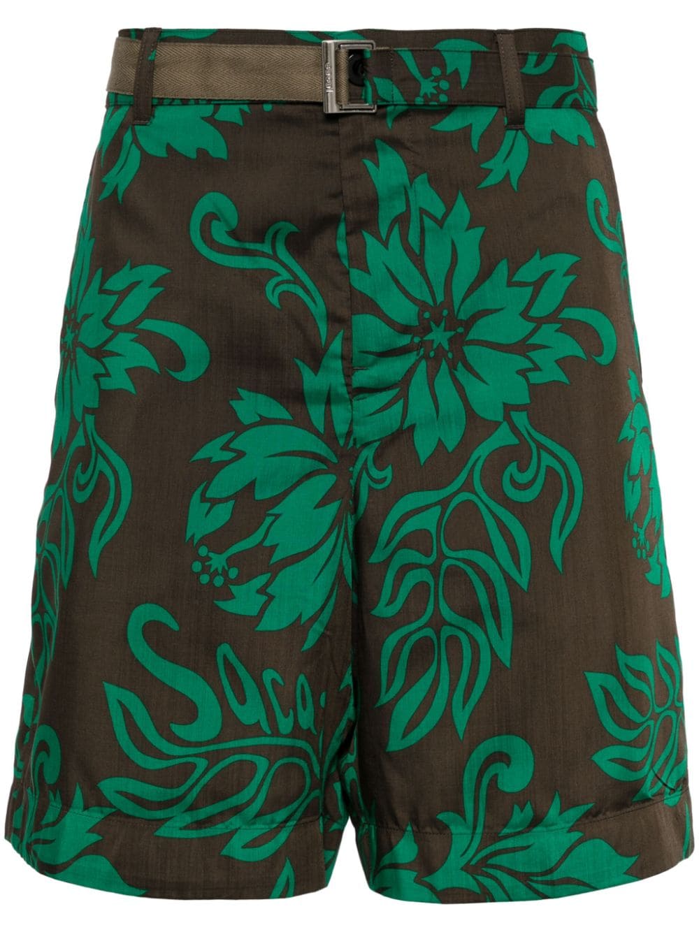 sacai Shorts mit Blumen-Print - Grün von sacai