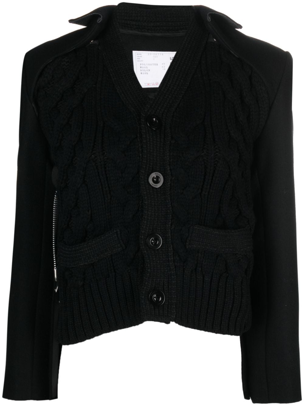 sacai Cardigan im Layering-Look - Schwarz von sacai