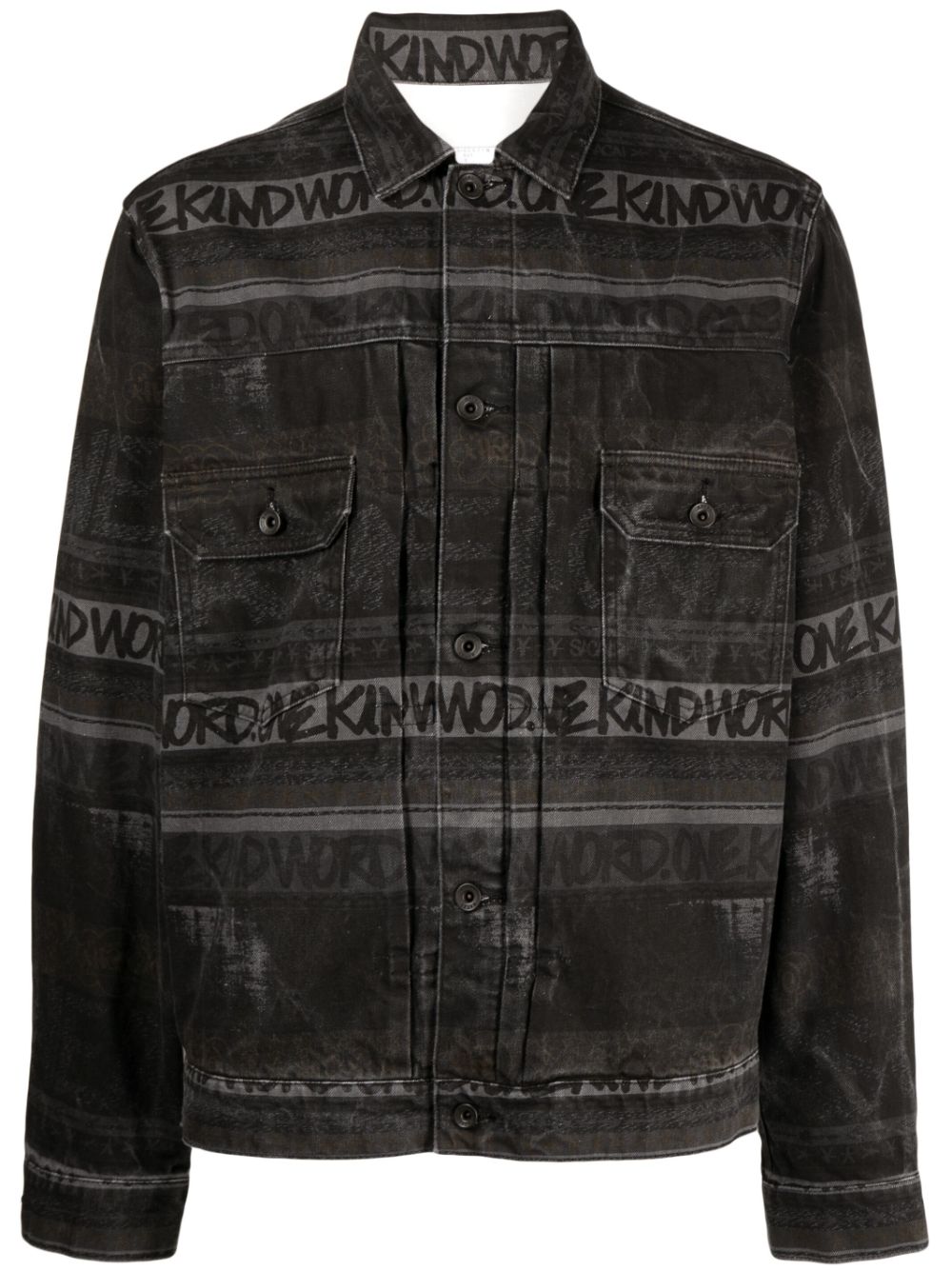 sacai Jeansjacke im Distressed-Look - Schwarz von sacai