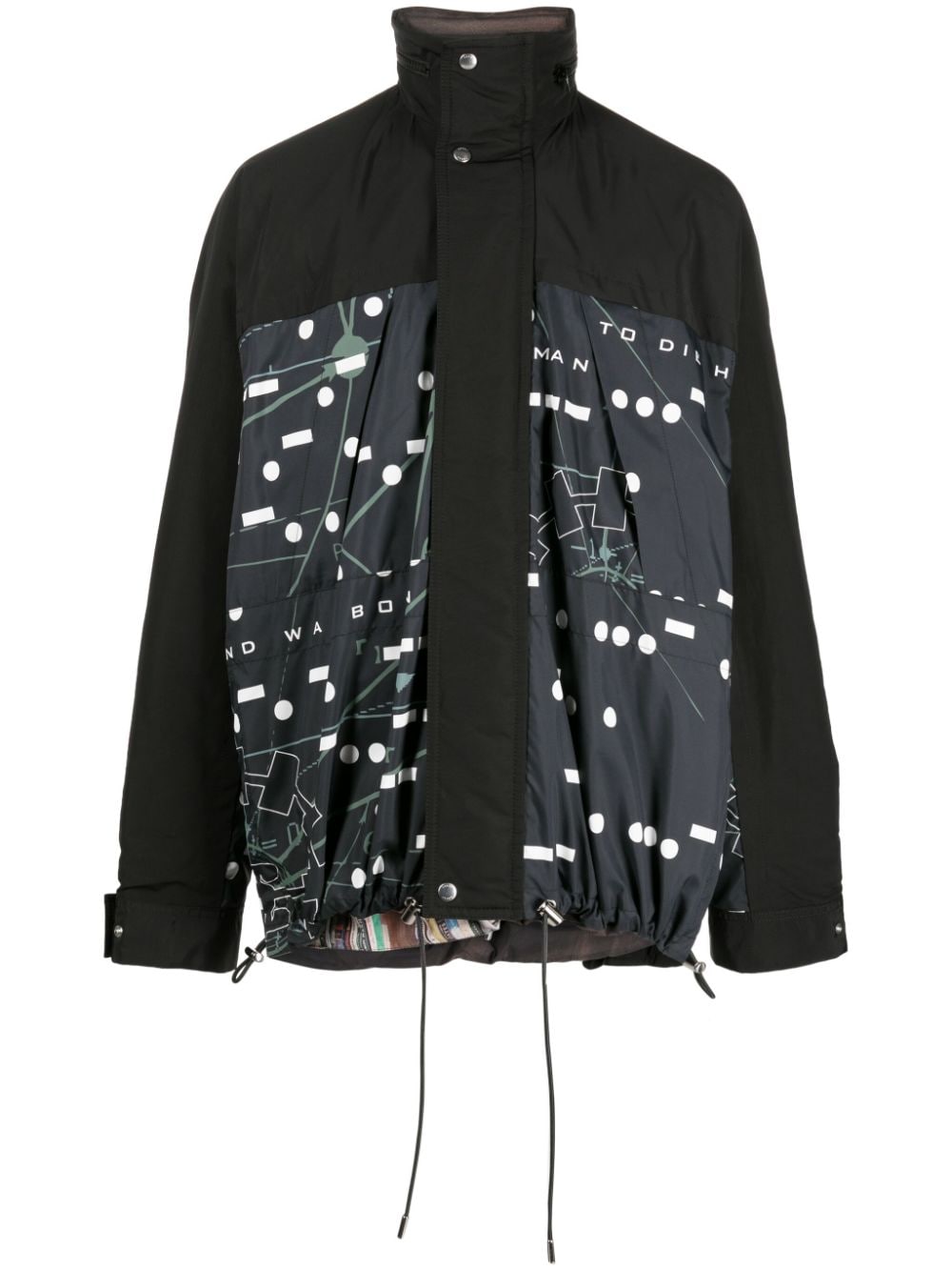 sacai Leichte Jacke mit Kordelzug - Schwarz von sacai