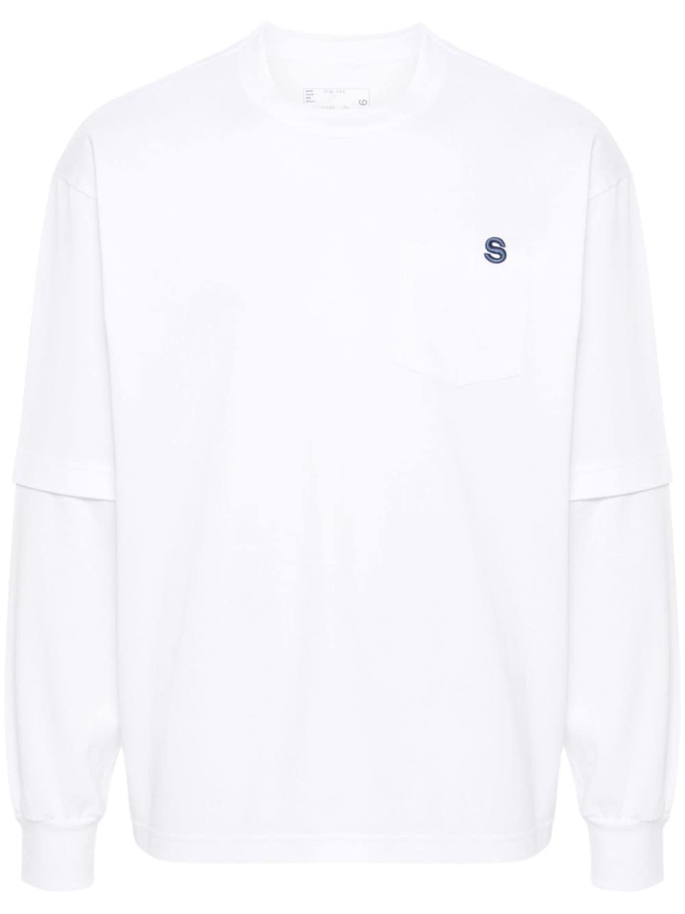 sacai Langarmshirt mit Logo-Stickerei - Weiß von sacai