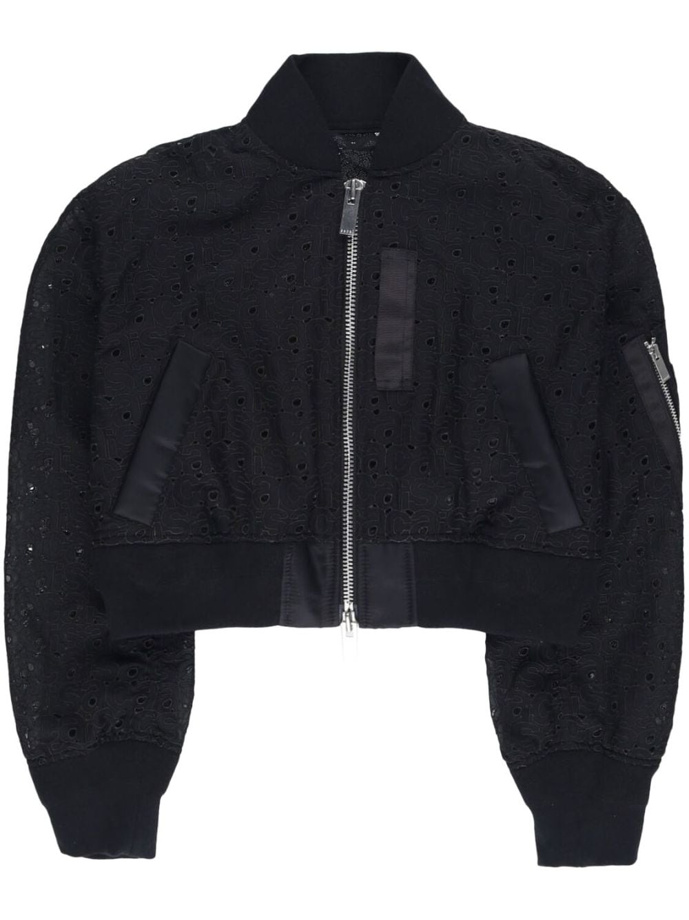 sacai Bomberjacke mit Logo-Stickerei - Schwarz von sacai