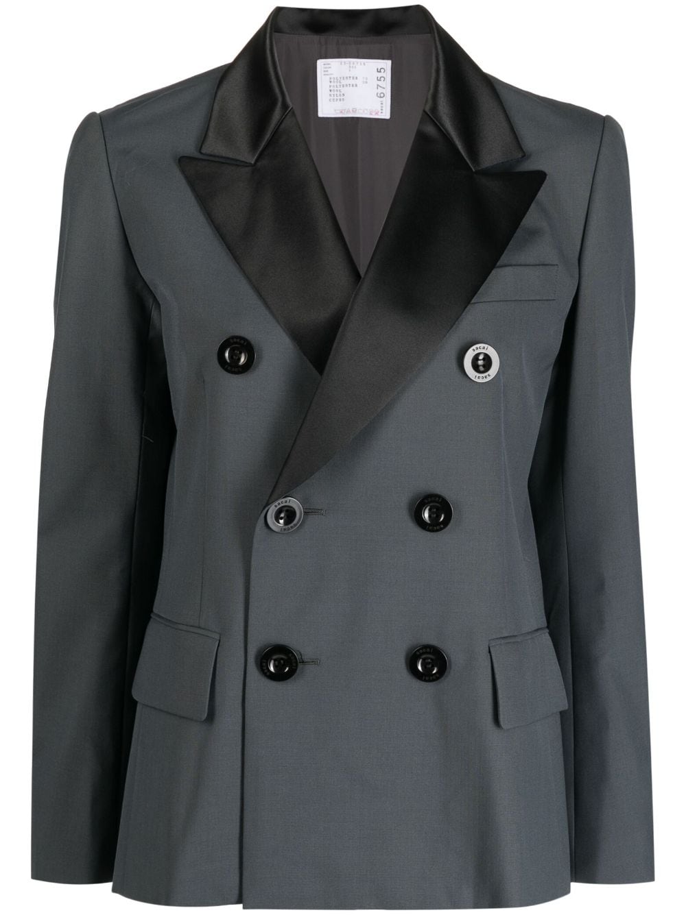 sacai Blazer mit steigendem Revers - Grün von sacai