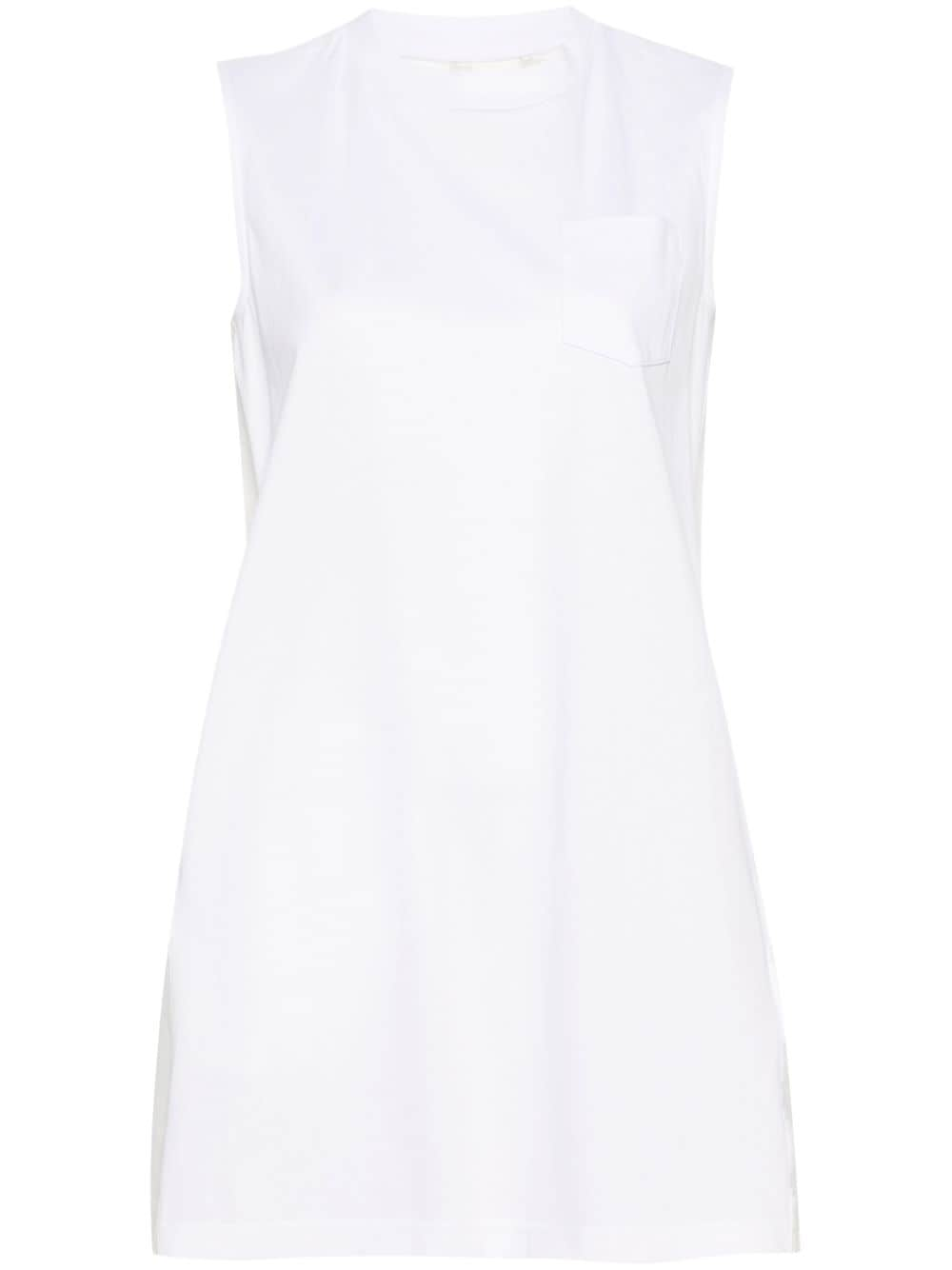 sacai pleat-detail cotton minidress - Weiß von sacai